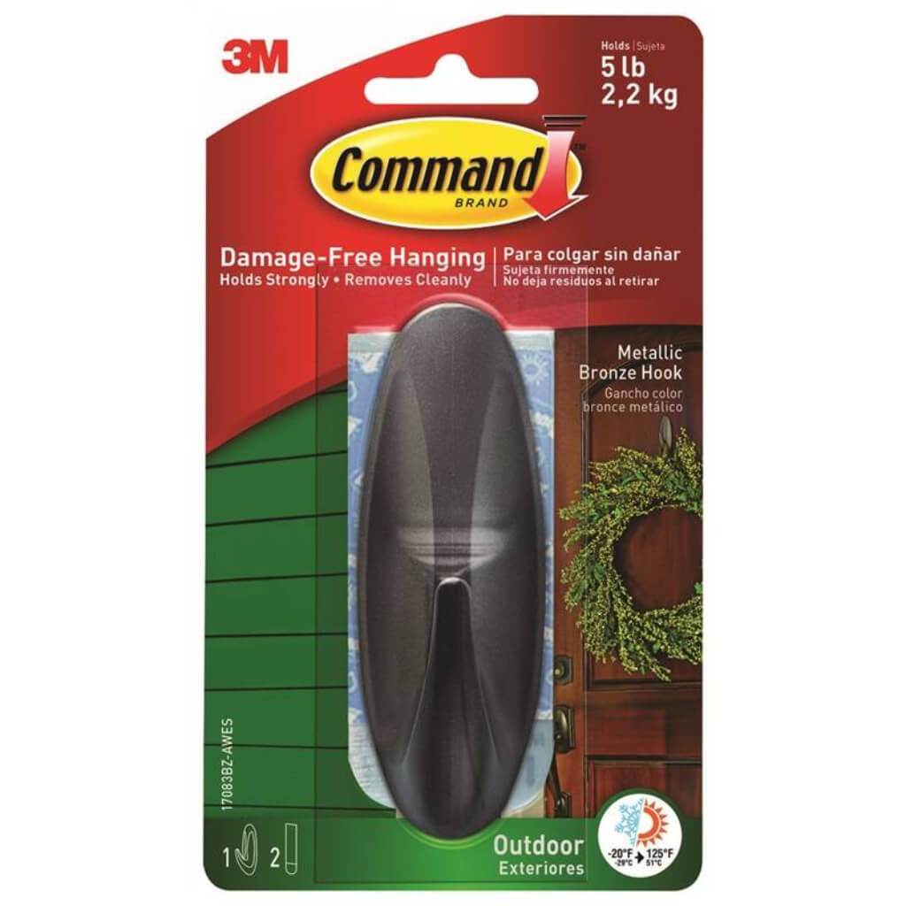 3M Command Outdoor Metallic Bronze Hook Large 