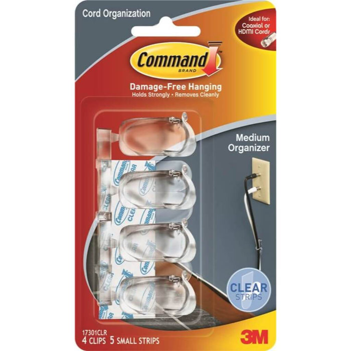 CLIP CORD ORGANIZER MEDIUM CLEAR 