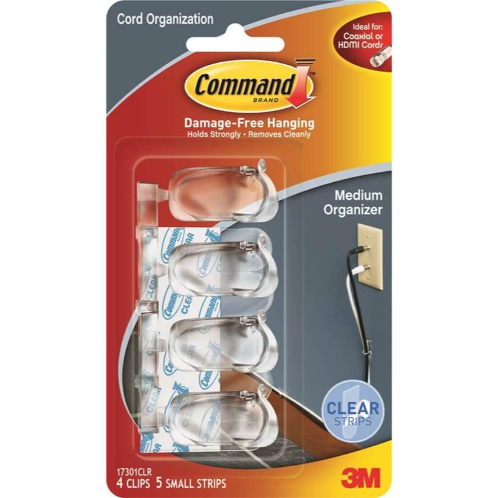 CLIP CORD ORGANIZER MEDIUM CLEAR 