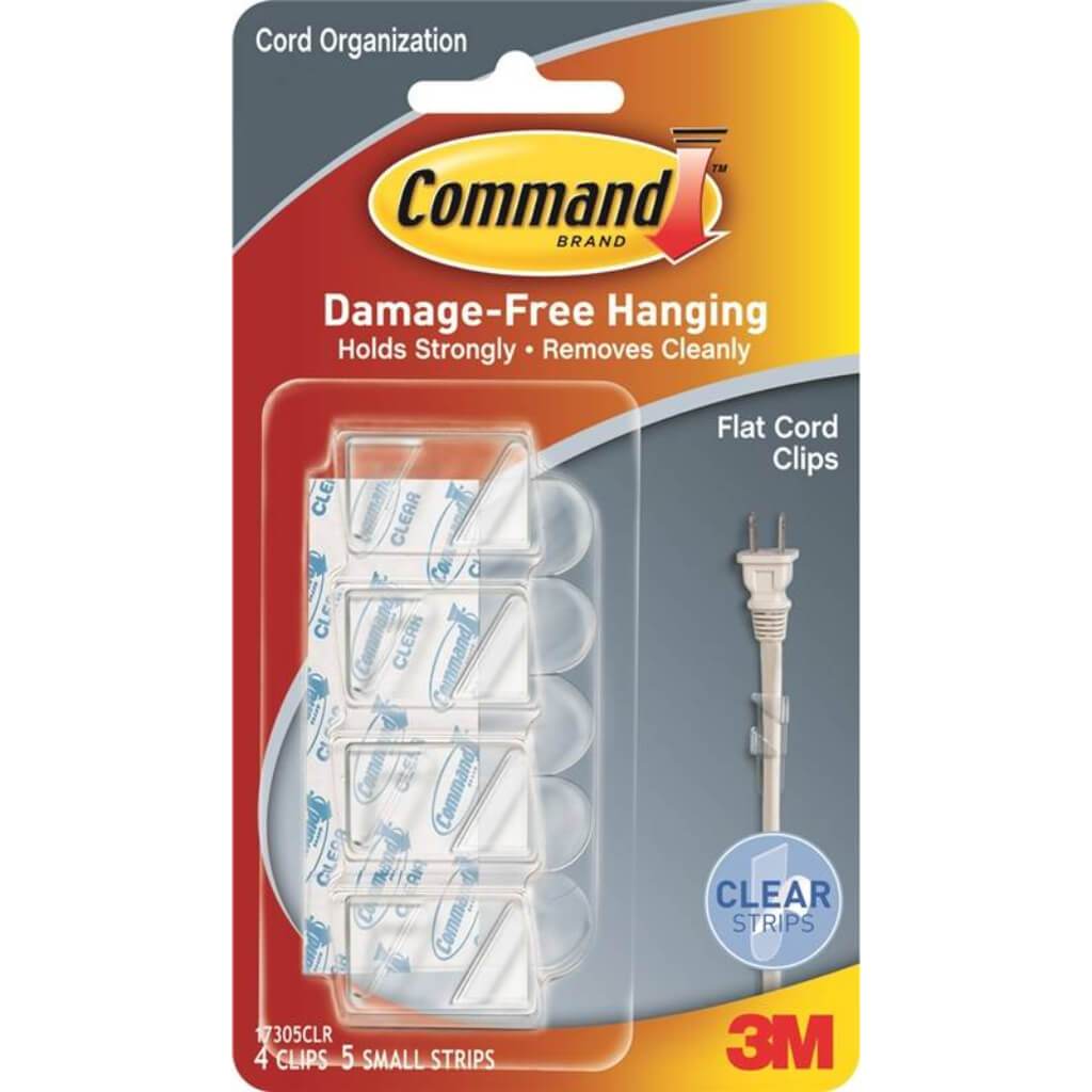 CLIP CORD ORGANIZER FLAT CLEAR 