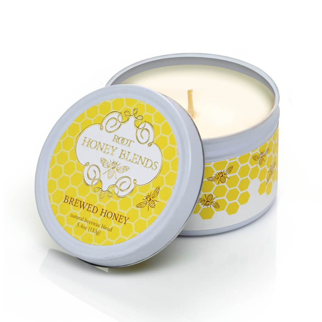 Travel Tin Scented Candle Brewed Honey 