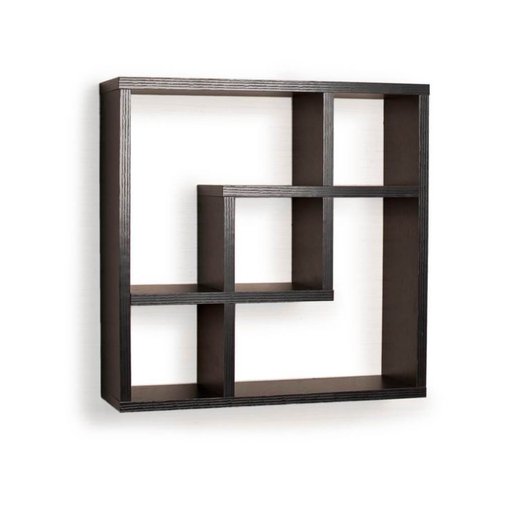 Geometric Square Wall Shelf Black 18&quot; X 18&quot; 