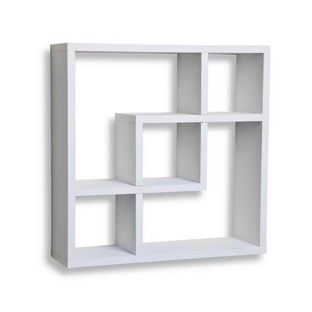 Geometric Square Wall Shelf White 18&quot; X 18&quot; 