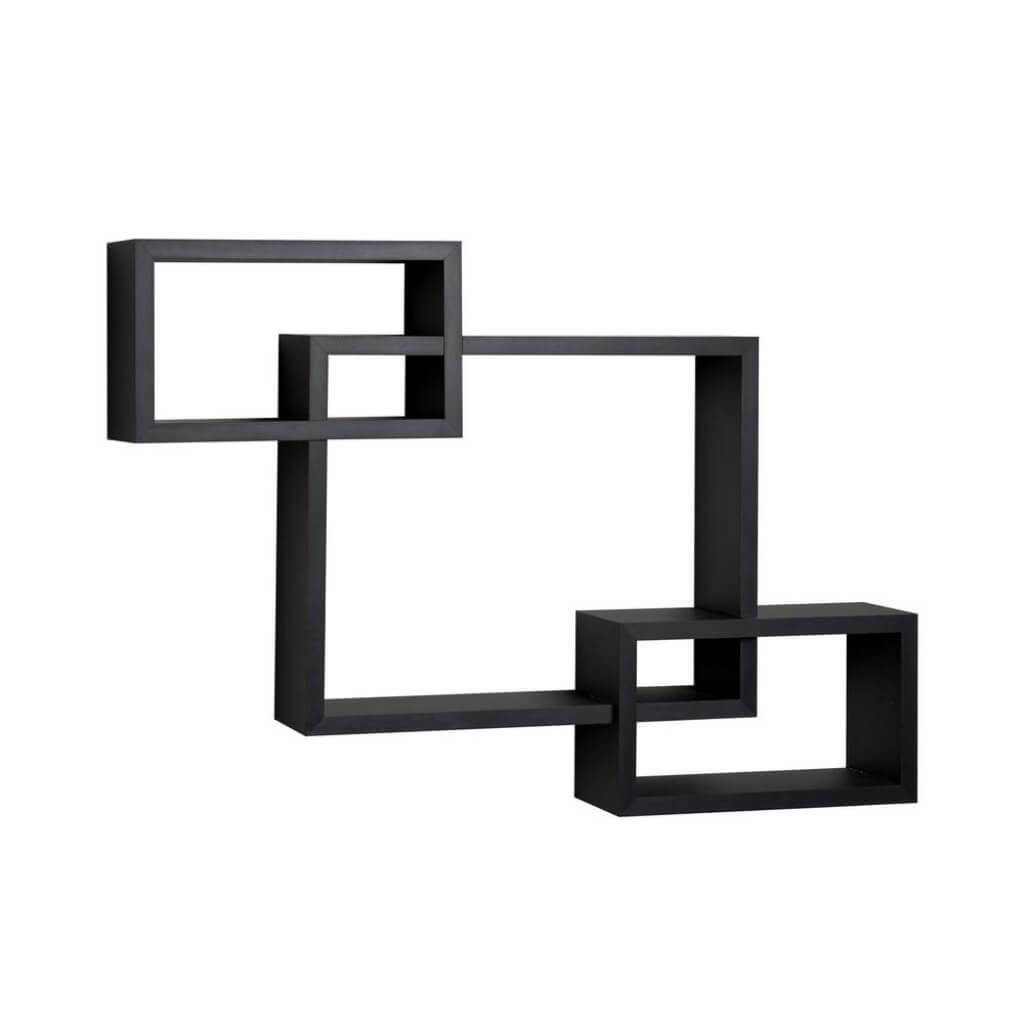 Veneer Intersecting Squares Floating Shelf Black 26.5&quot; X 19&quot; 