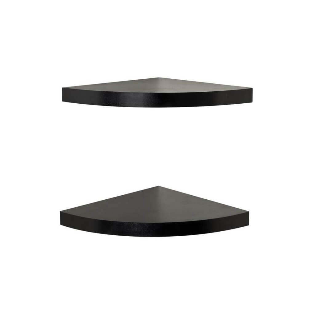 Corner Radial Shelves (Set Of 2) Black 11.5" X 11.5" 