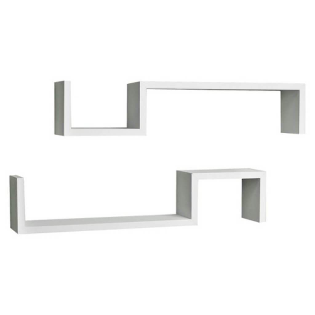 Laminated &quot;S&quot; Wall Mount Shelves (Set Of 2) White 22.5&quot; X 5&quot; 