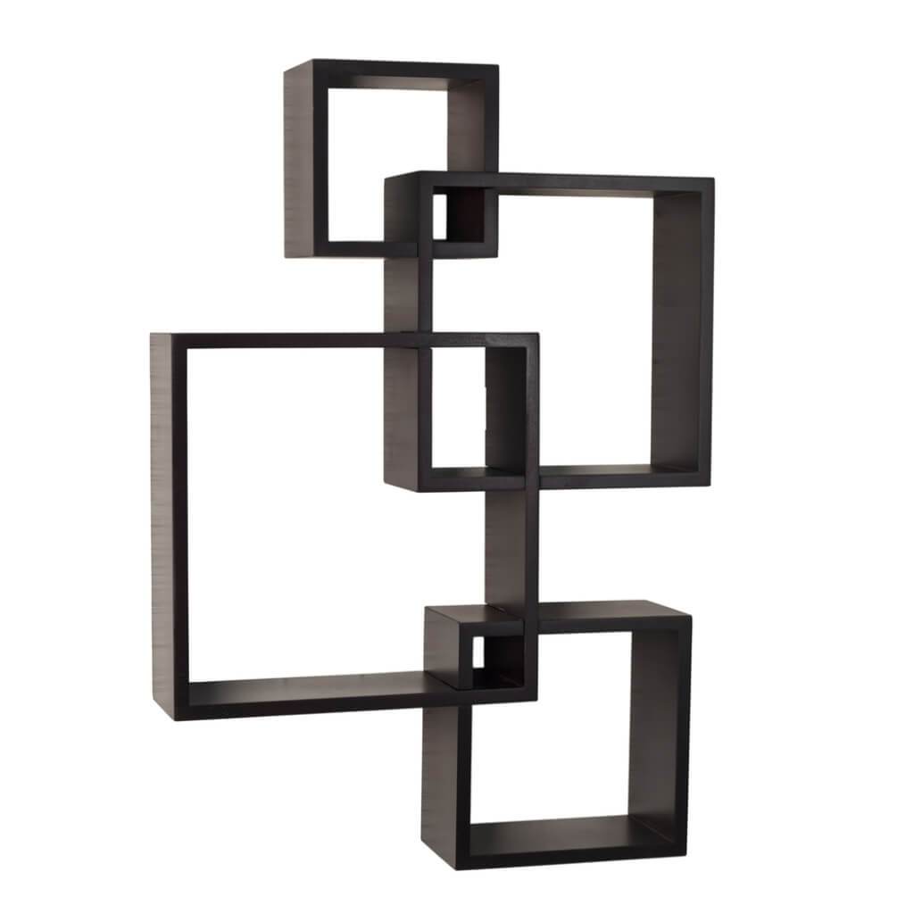 Intersecting Cube Shelves Contempo Espresso 18&quot; X 25.5&quot; 