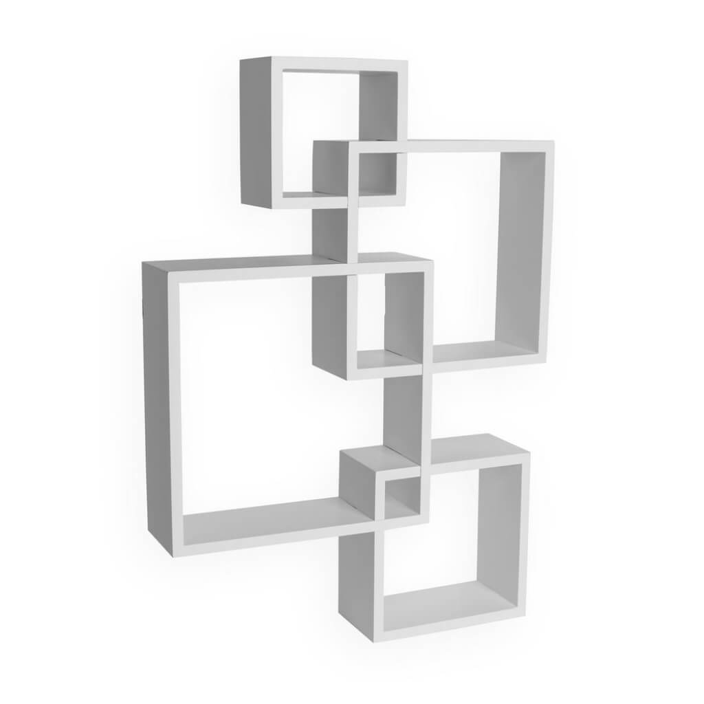 Intersecting Cube Shelves Contempo White 18&quot; X 25.5&quot; 