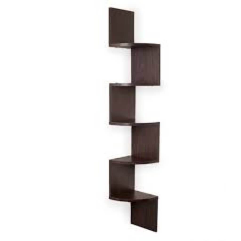 LARGE CORNER SHELF 7.75X7.75X48.5" 10 WALNUT 