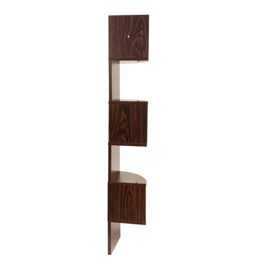 Zig Zag Floating Laminate Corner Wall Decorative Shelf White Finish 7.75" X 7.75" 