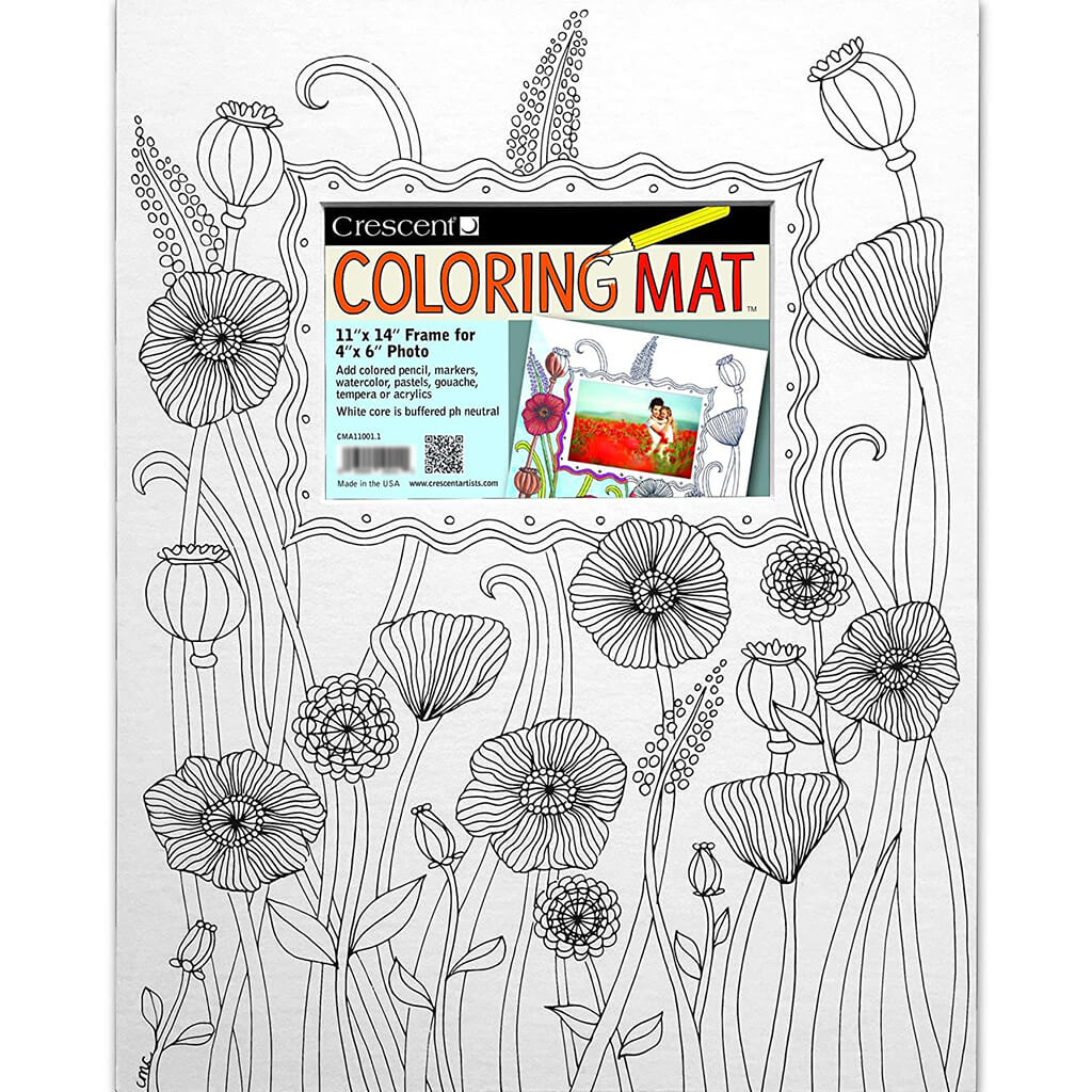 Coloring Mat 8in x 10in Frame 11in x 14in Poppies