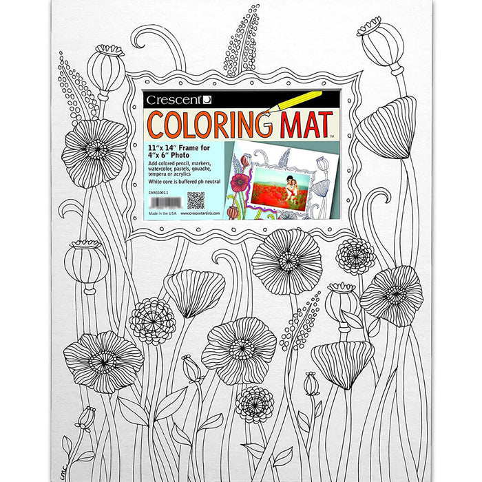 Coloring Mat 8in x 10in Frame 11in x 14in Poppies