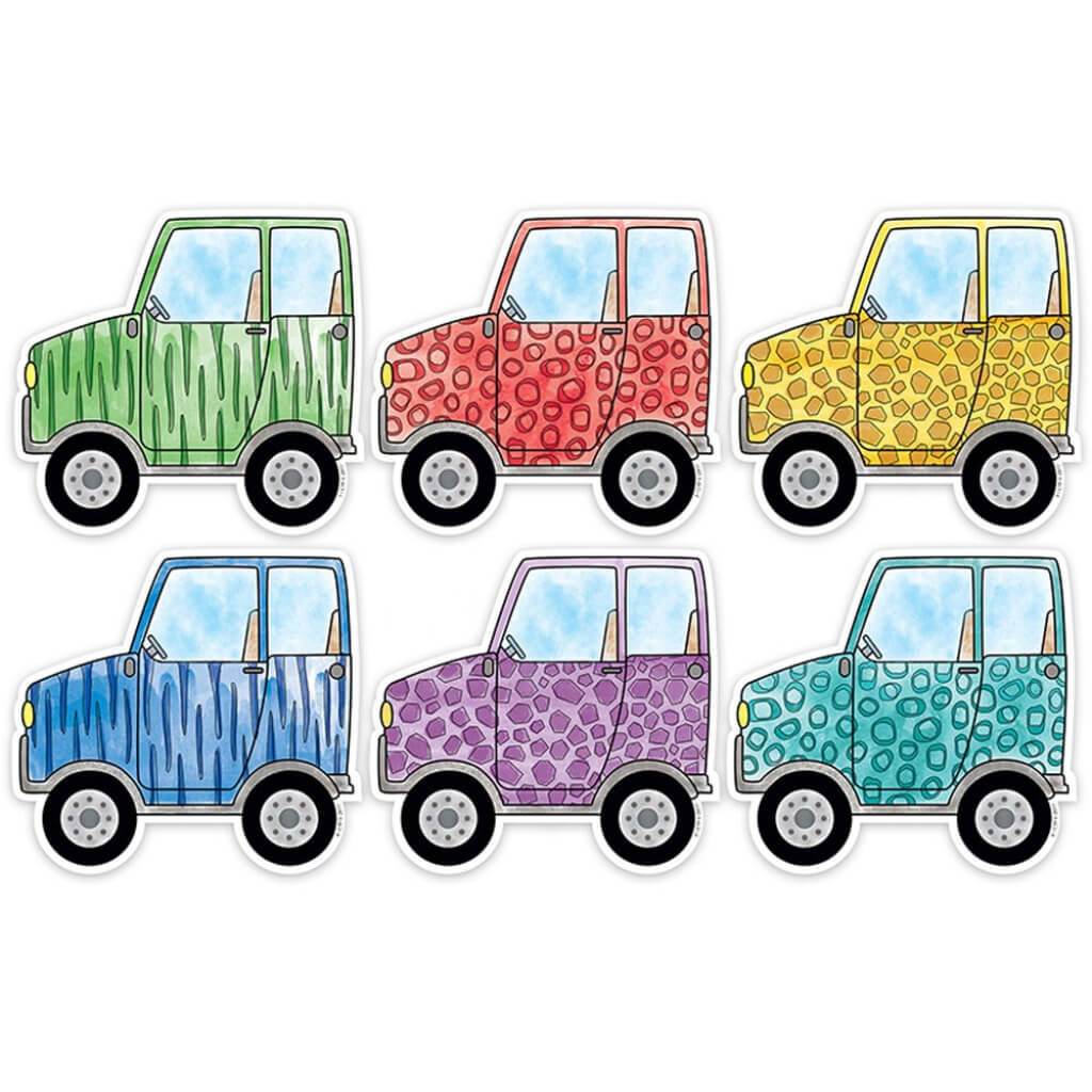 Safari Friends Off-Road Vehicles 6in Designer Cut-Outs