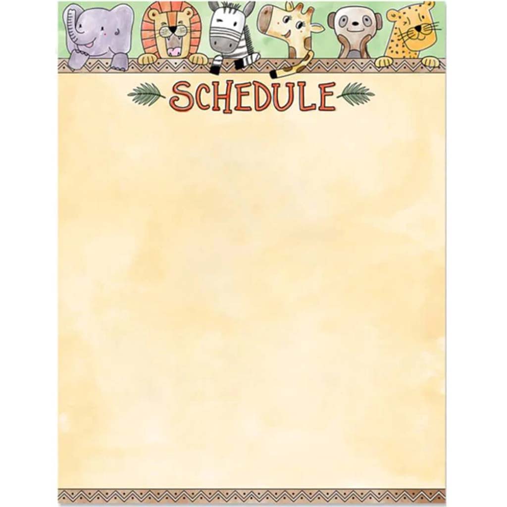 Safari Friends Schedule Chart 