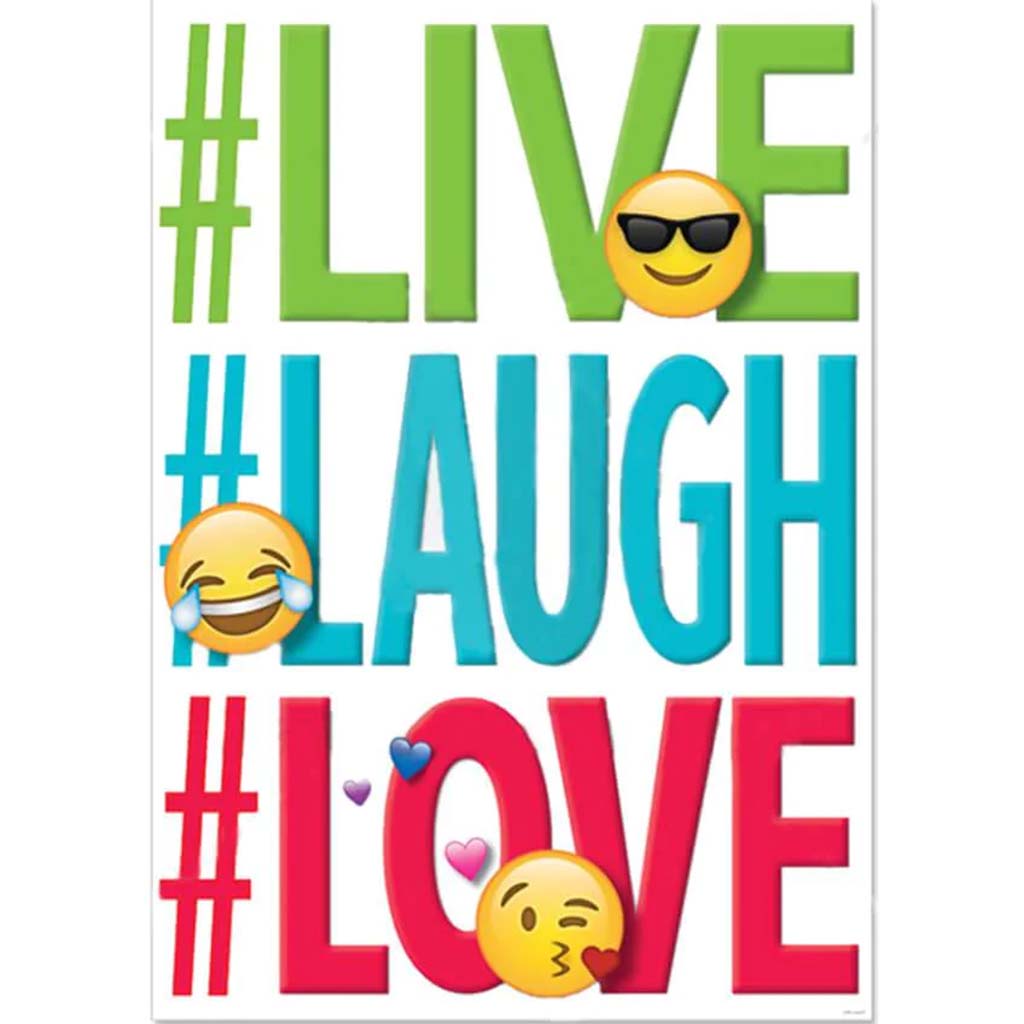 Live, Laugh, Love Emoji Fun Inspire U Poster 