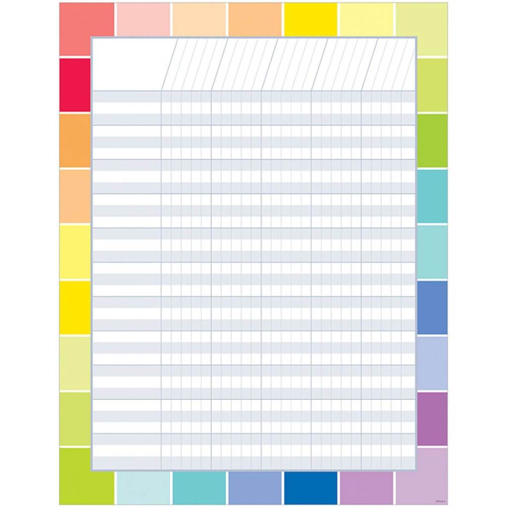 Rainbow Paint Chip Incentive Chart