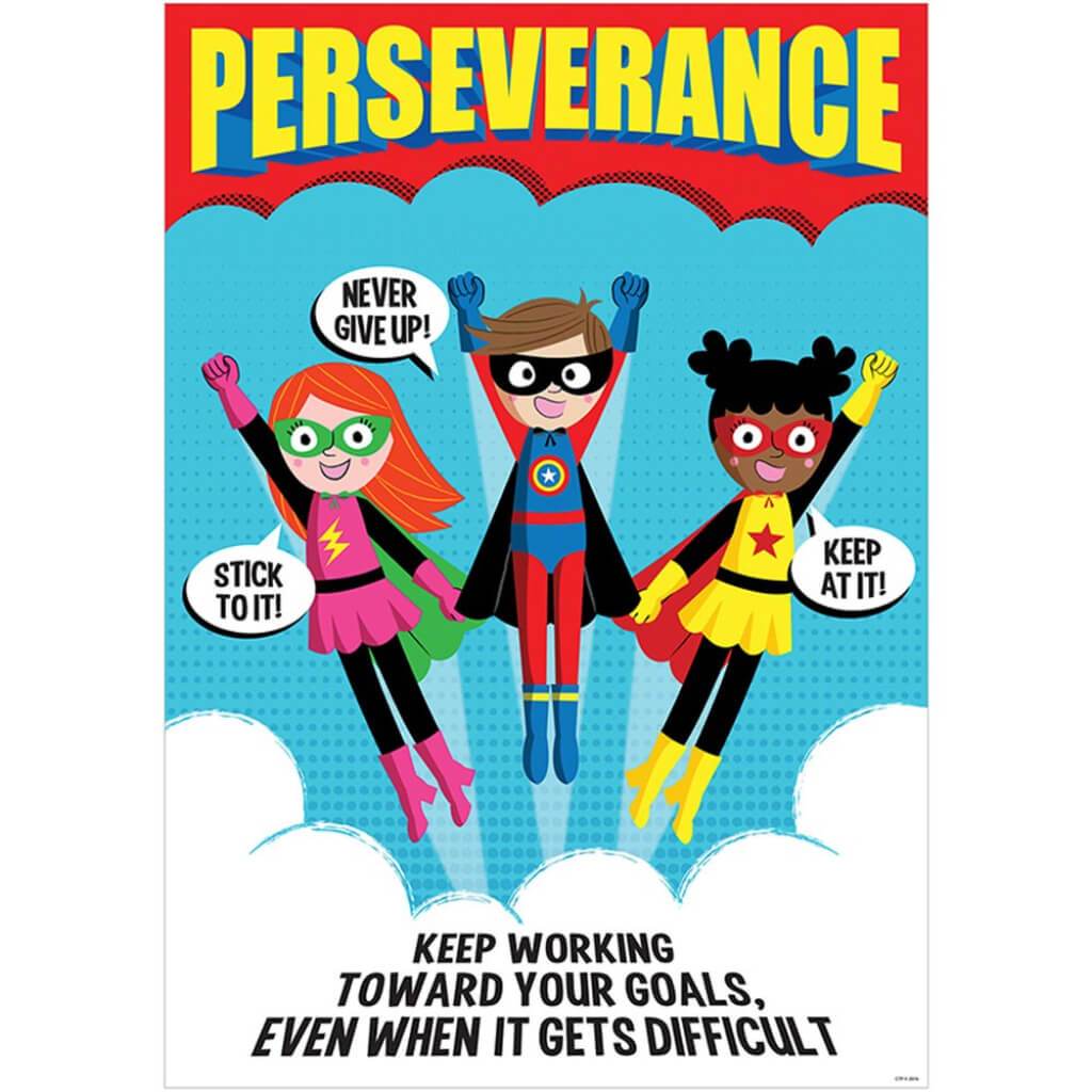 Perseverance Superhero Inspire U Poster