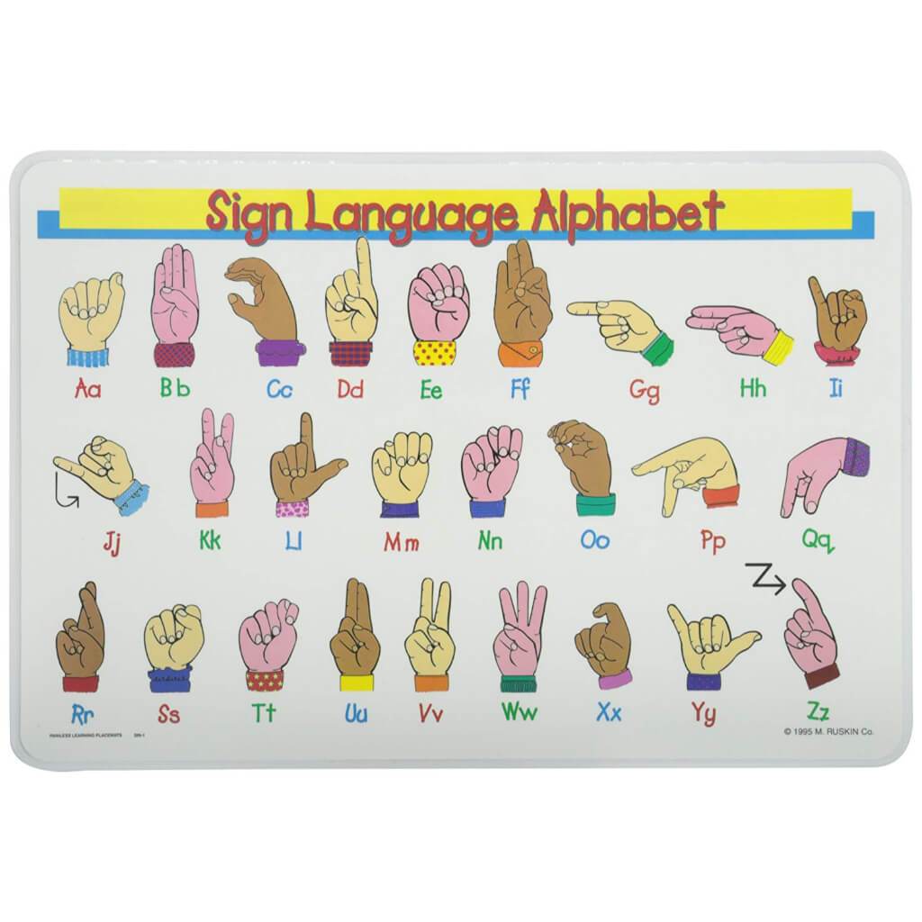 Sign Language Placemat 