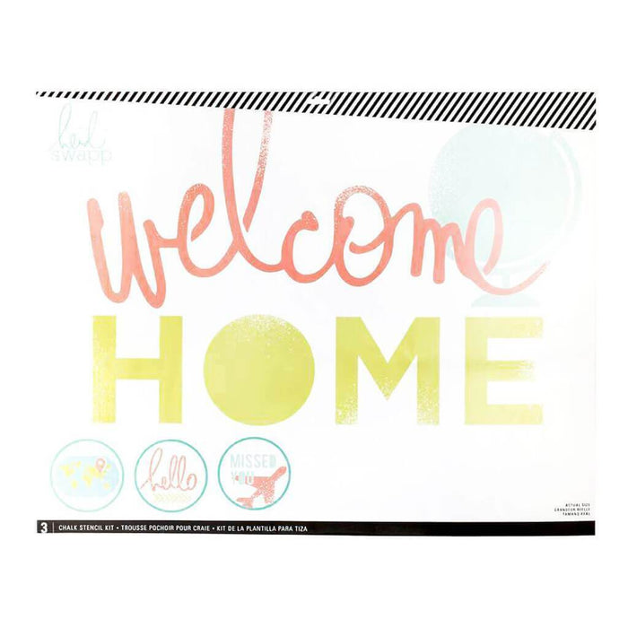 Heidi Swapp 3pcs Chalk Art Stencils Welcome Home 27in X 21in