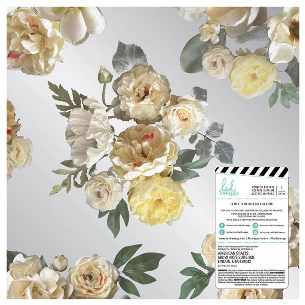 MAGNOLIA JANE ACETATE PAPER FLORAL 12IN X 12IN 