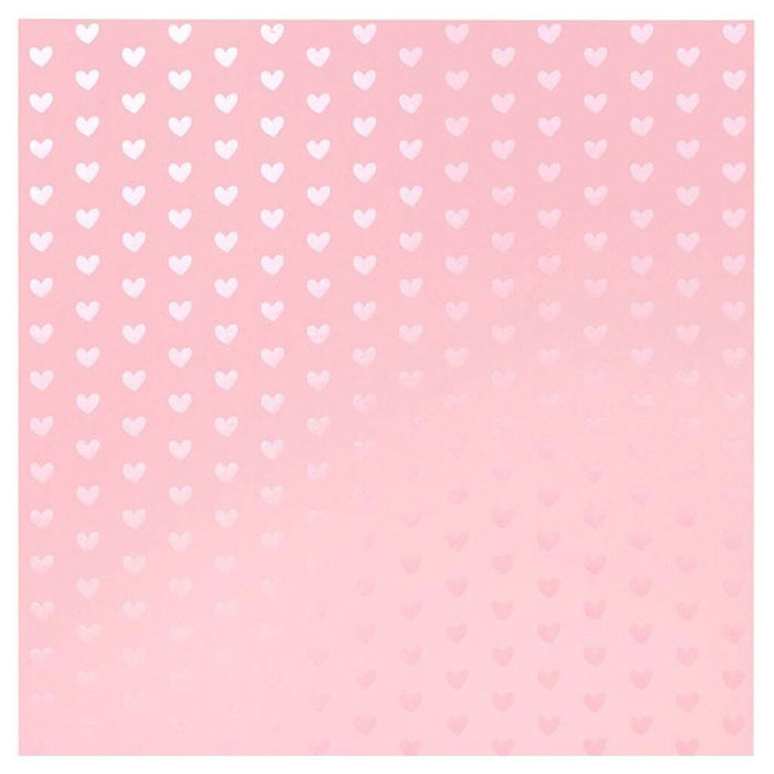 CARDSTOCK FOIL HEARTS 12IN X 12IN