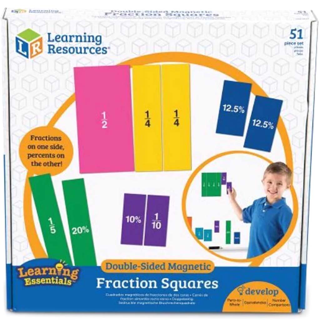 Double Sided Magnetic Demonstration Rainbow Fraction Squares