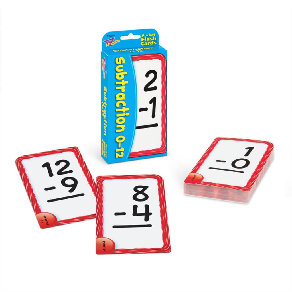 Subtraction 0-12 Flash Card 