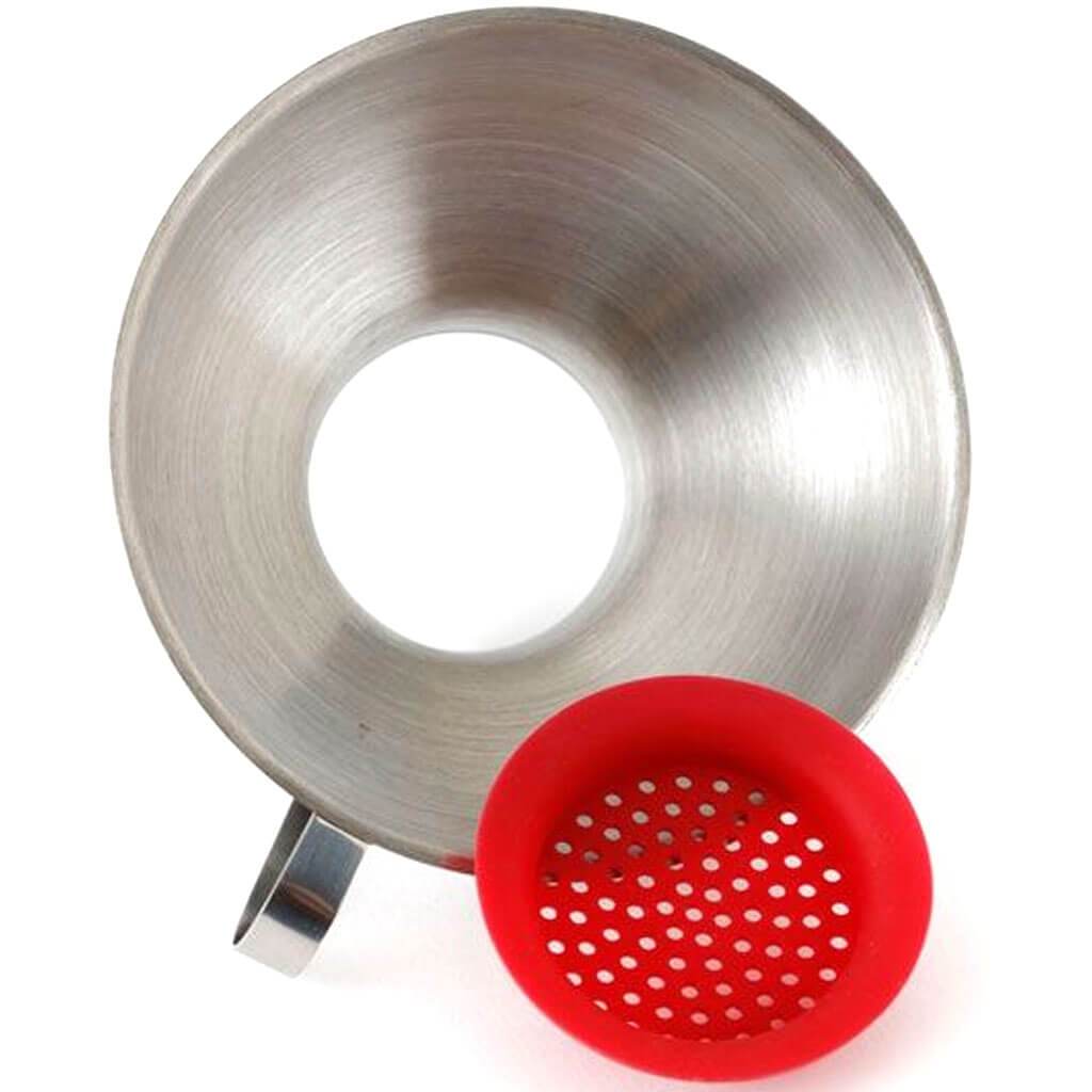 S/S Wide Mouth Funnel with silicone Strainer