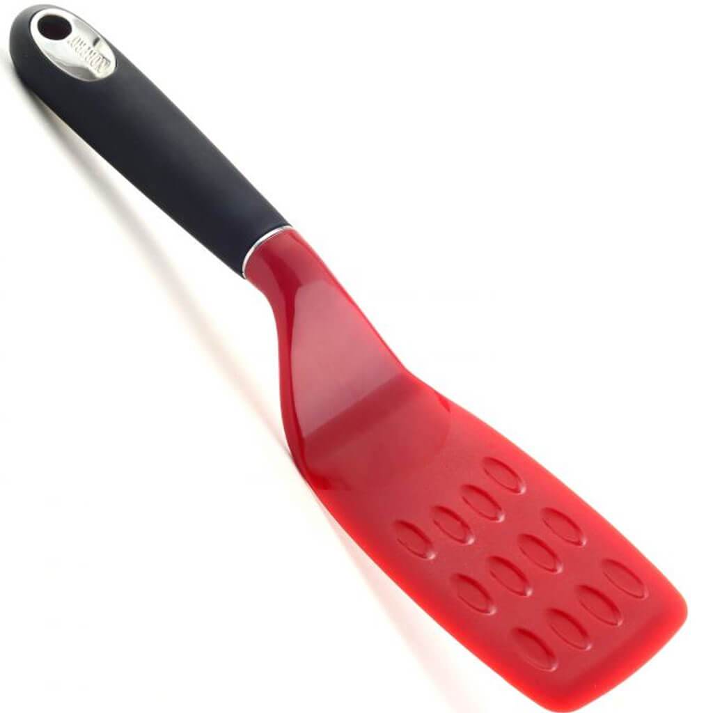 Brownie Spatula with Scalloped Blade, Red/Black