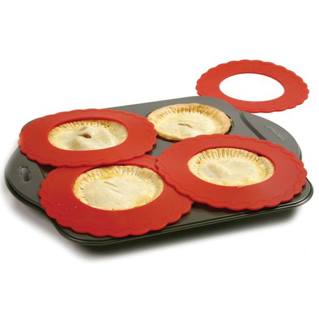 Mini Silicone Pie Pan Shields, Set Of 4