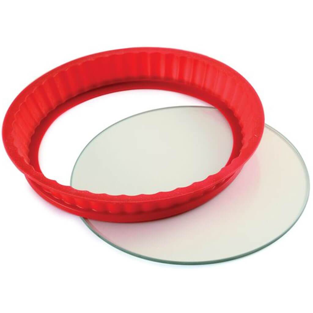 Silicone Cheesecake Pan With Glass Base, Red