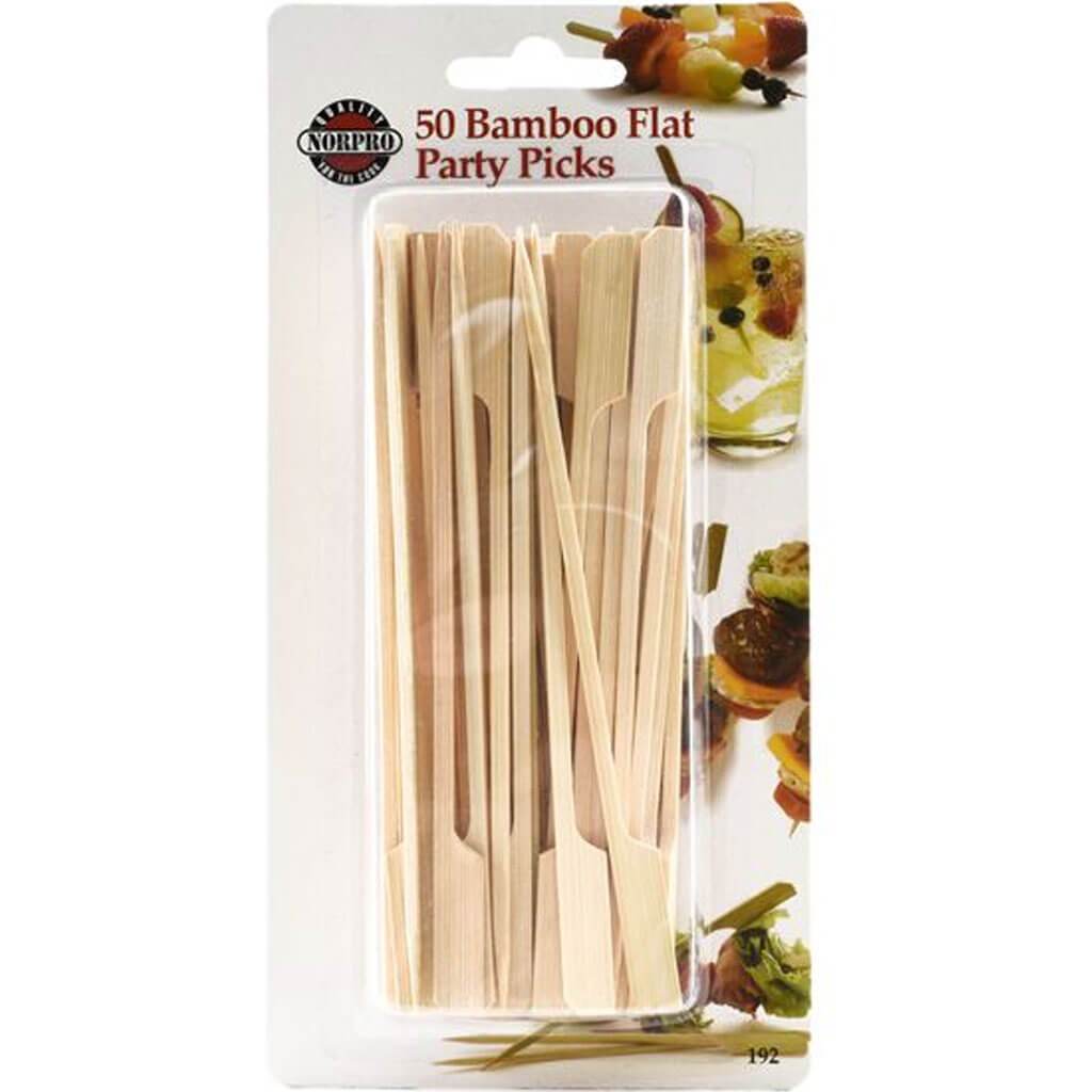 Bamboo Flat Party Picks, 50 Pieces