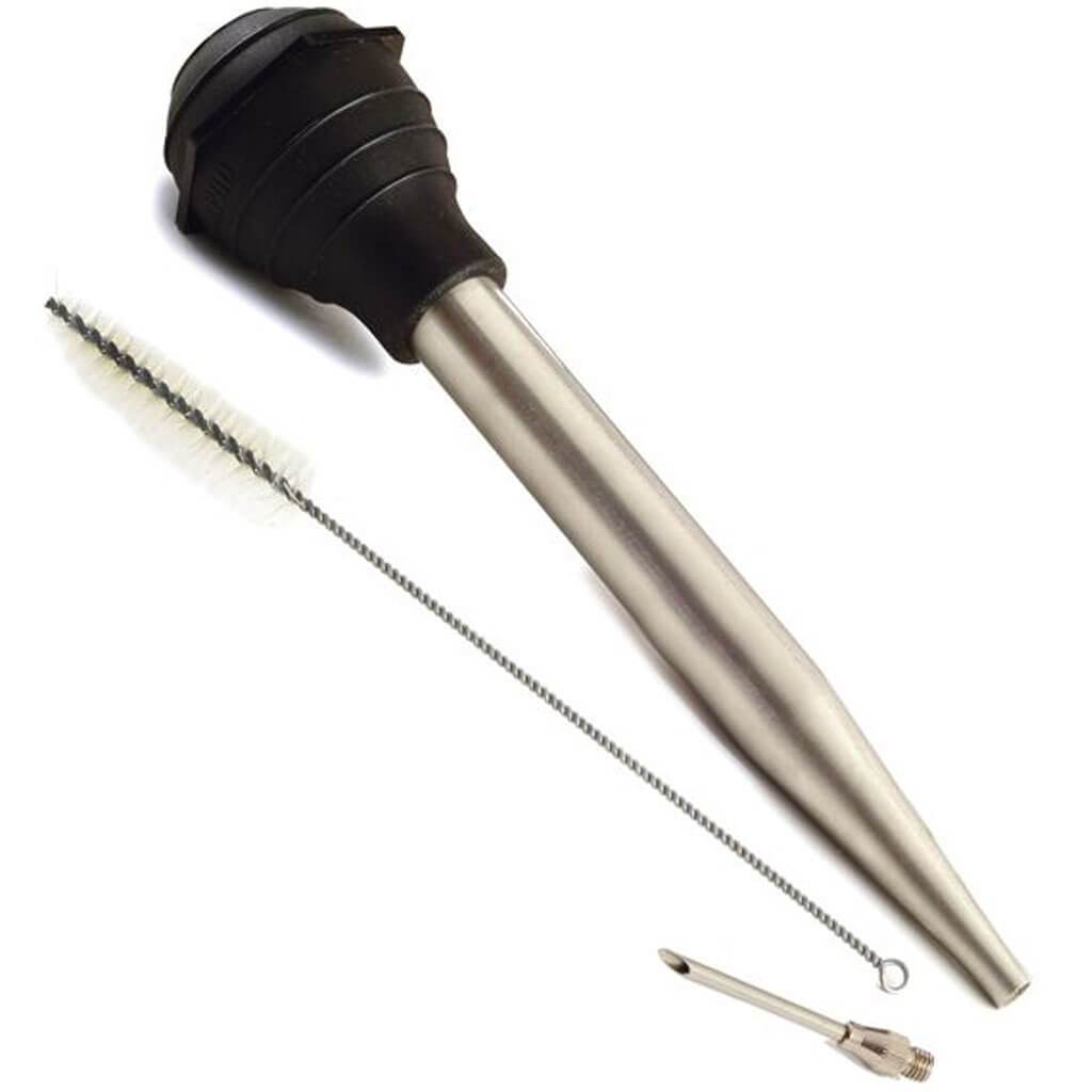 Stainless Steel Baster With Needle And Brush, 3 Piece Set