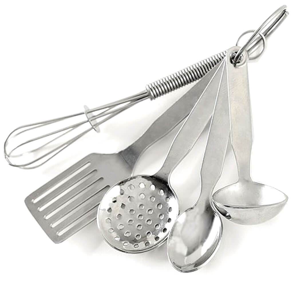 Stainless Steel Mini Kitchen Tool Ornament, Set of 5