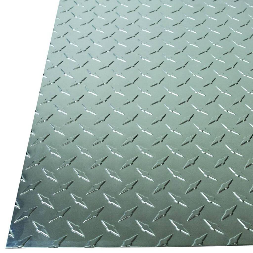 Aluminum Sheet Diamond Tread Metal 24in x 36in Plain Silver