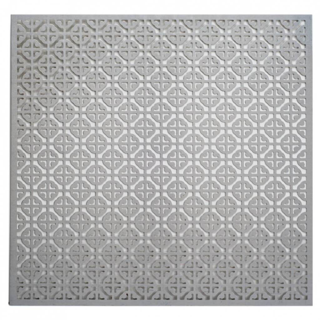 Aluminum Metal Sheet Mosaic Design 12in x 12in Silver Colored