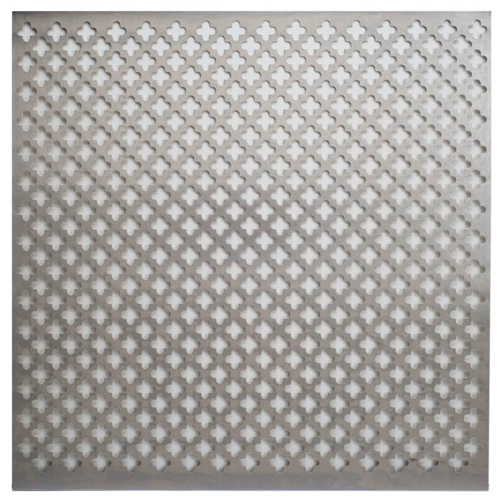 Aluminum Metal Sheet Cloverleaf 12in x 12in Silver Colored