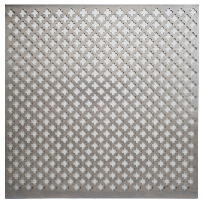 Aluminum Metal Sheet Cloverleaf 12in x 12in Silver Colored