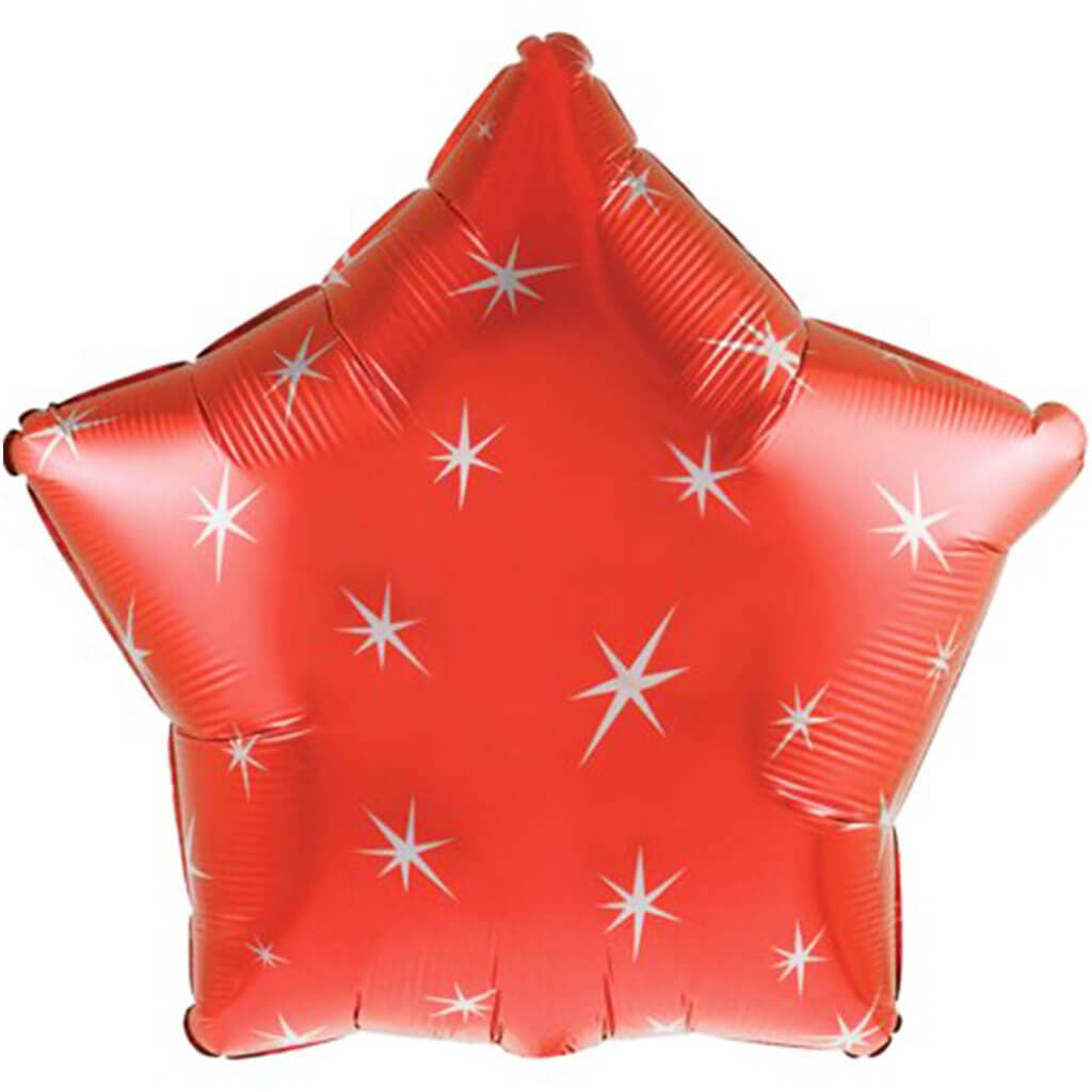 Red Sparkle Star Foil Balloon, 18in