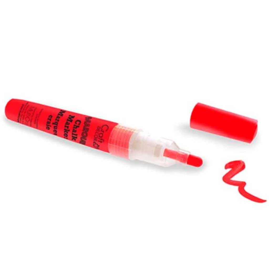 CRAFT DECOR: CHALK-IT-UP MARQUEE MARKER BLISTER-CARDED 6MM NEON RED 