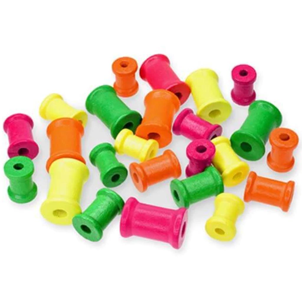 NEON BEADS 40G ASST SIZES SPOOL MEDLEY 