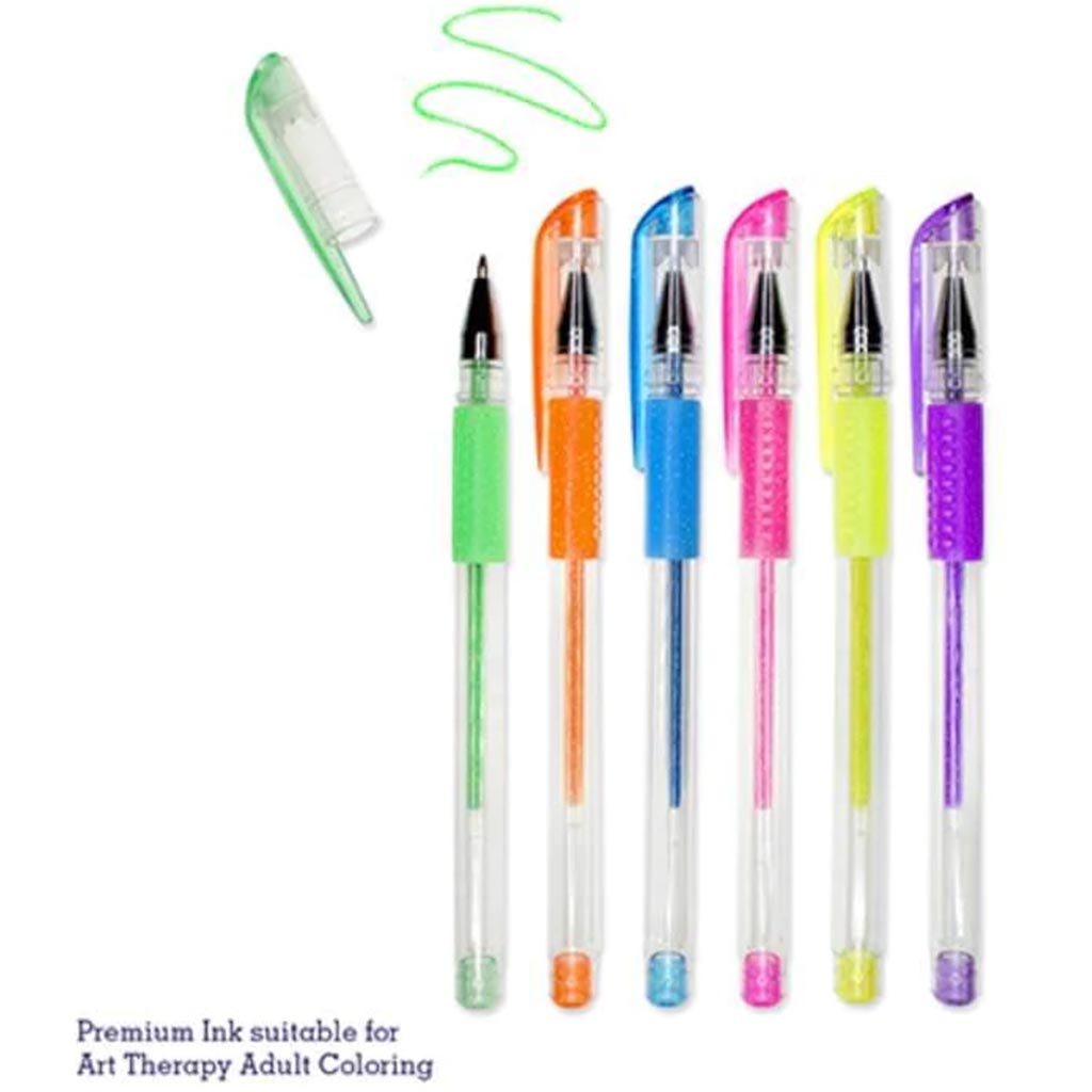 COLOR-FLOW GLITTER GEL PEN LIVING IN COLOR' PREMIUM NEONS 