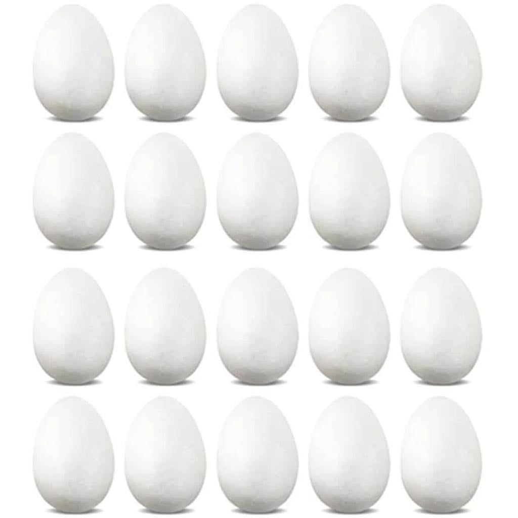 POLYFOAM EGGS: 20/PK 3.5X2.6 