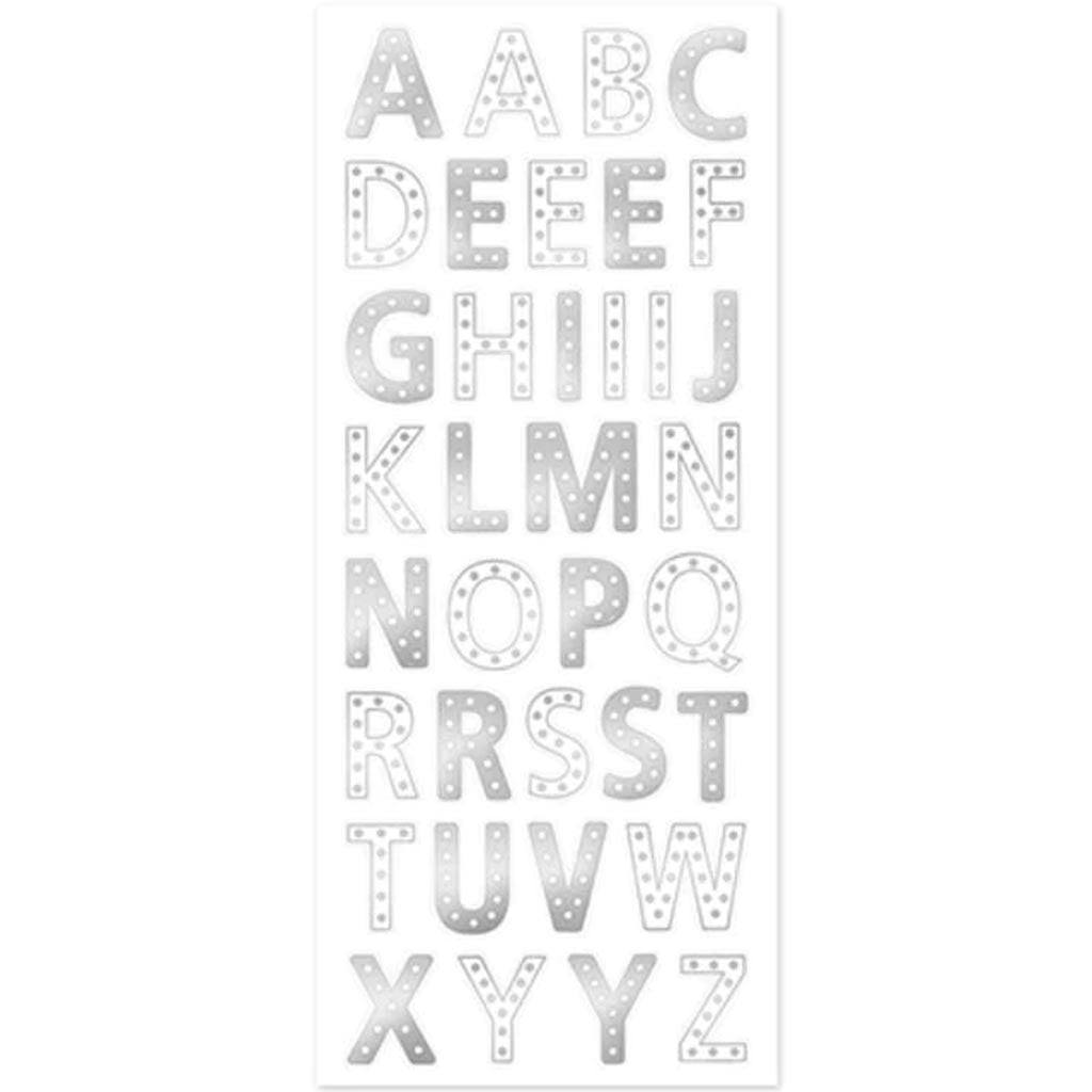 FOIL CLEAR STICKER ALPHABET SILVER 3.93X9.4 