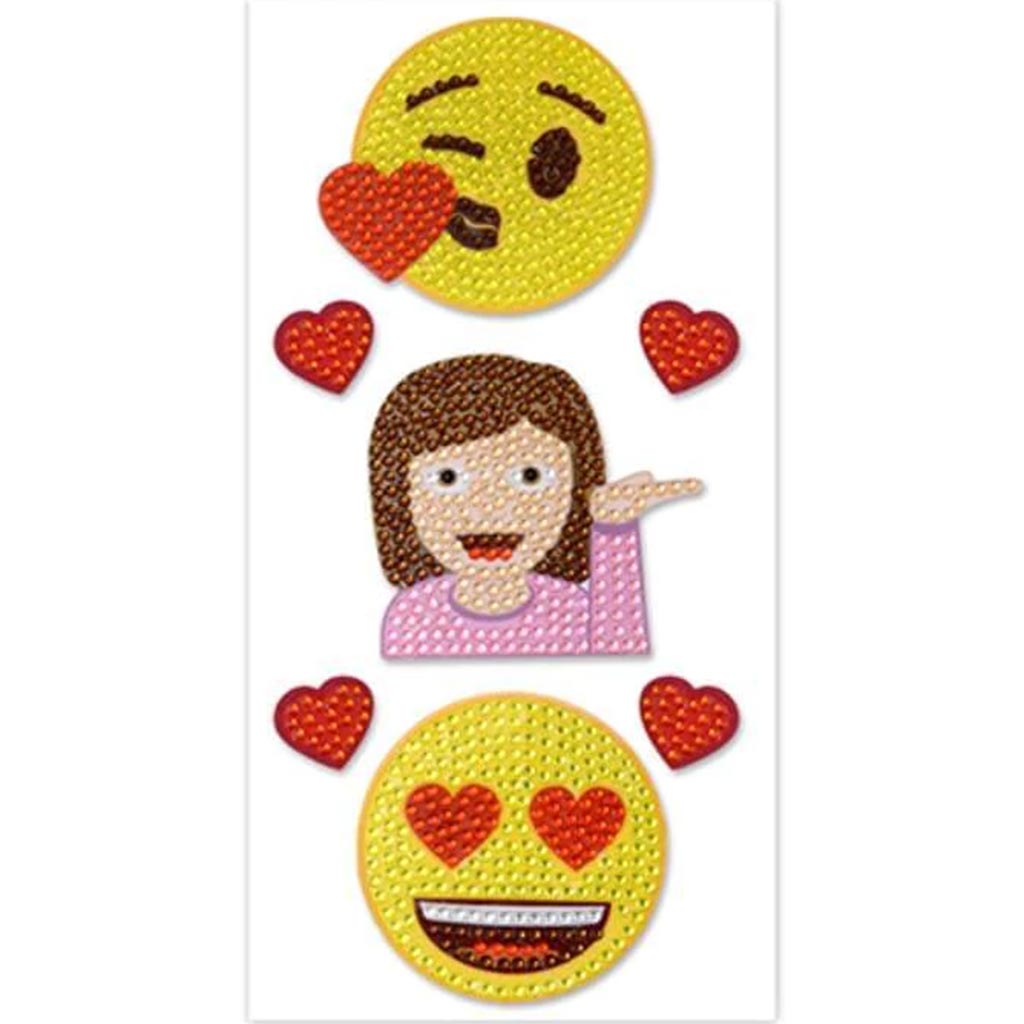 EMOTICON BLING STICKER ADORING 4.75X9.25 