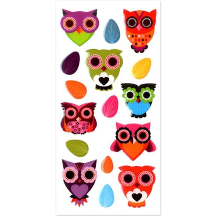 3D EPOXY STICKERS OWLS 3.54X6.9 