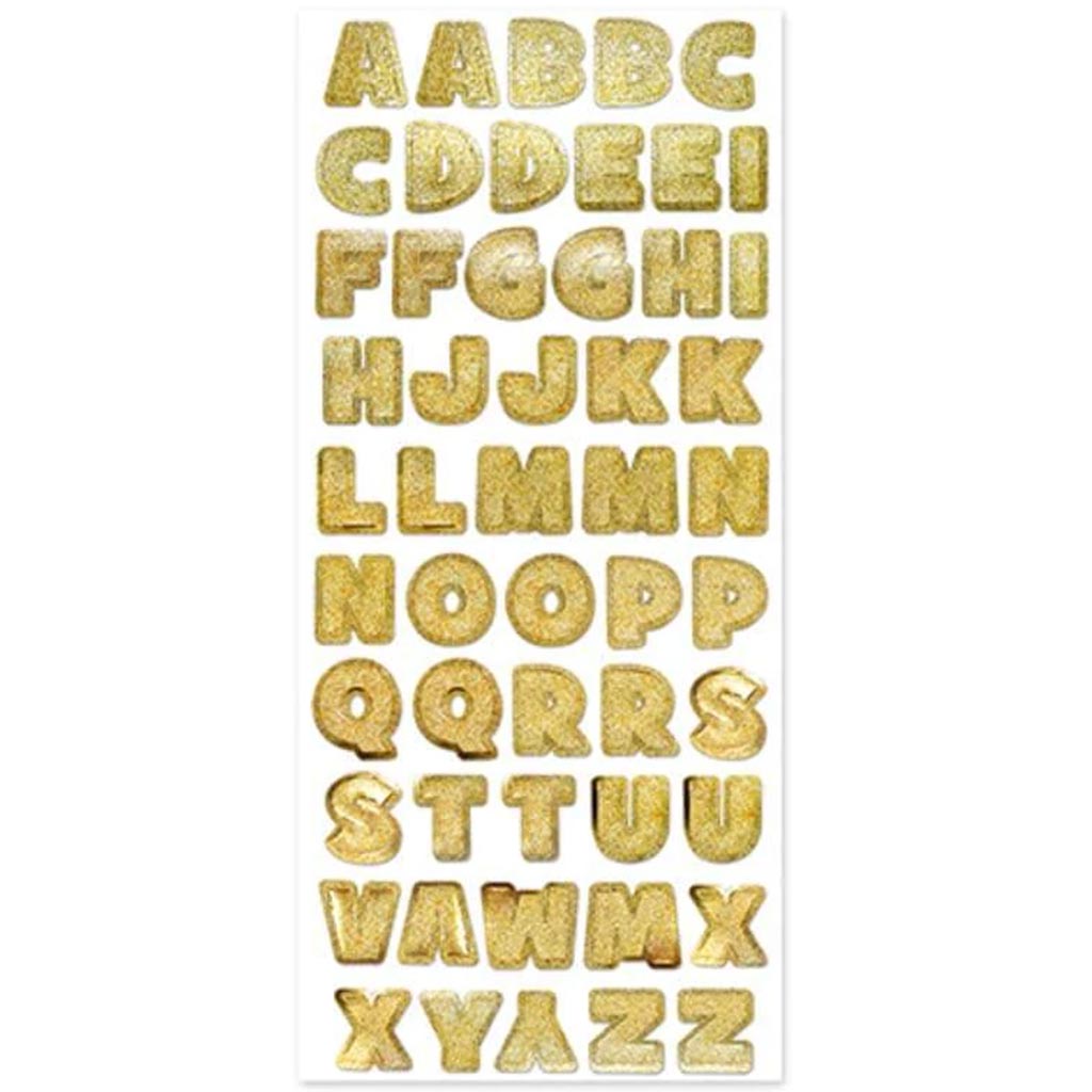 FOIL FANCY EVERYDAY STICKER GLITTER FOIL ALPHABET 5&quot;X12&quot; 