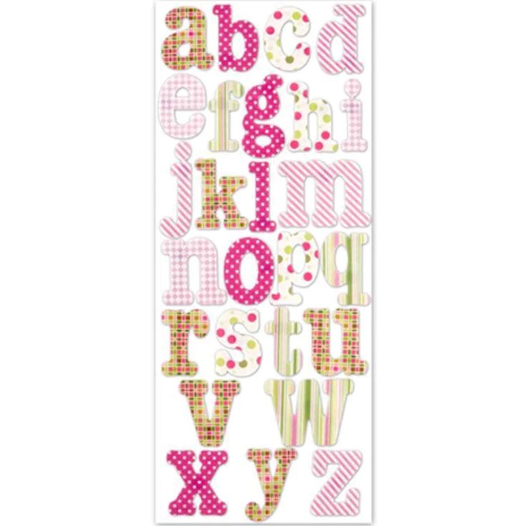 FELT PATTERNED LETTERS STICKER SMALL CAPS SWEET 4.75X12 