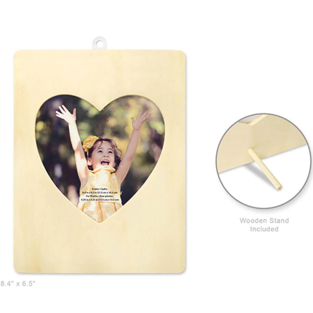 NATURAL DIY PHOTO FRAME HEART FRAME 8.38X6.44 