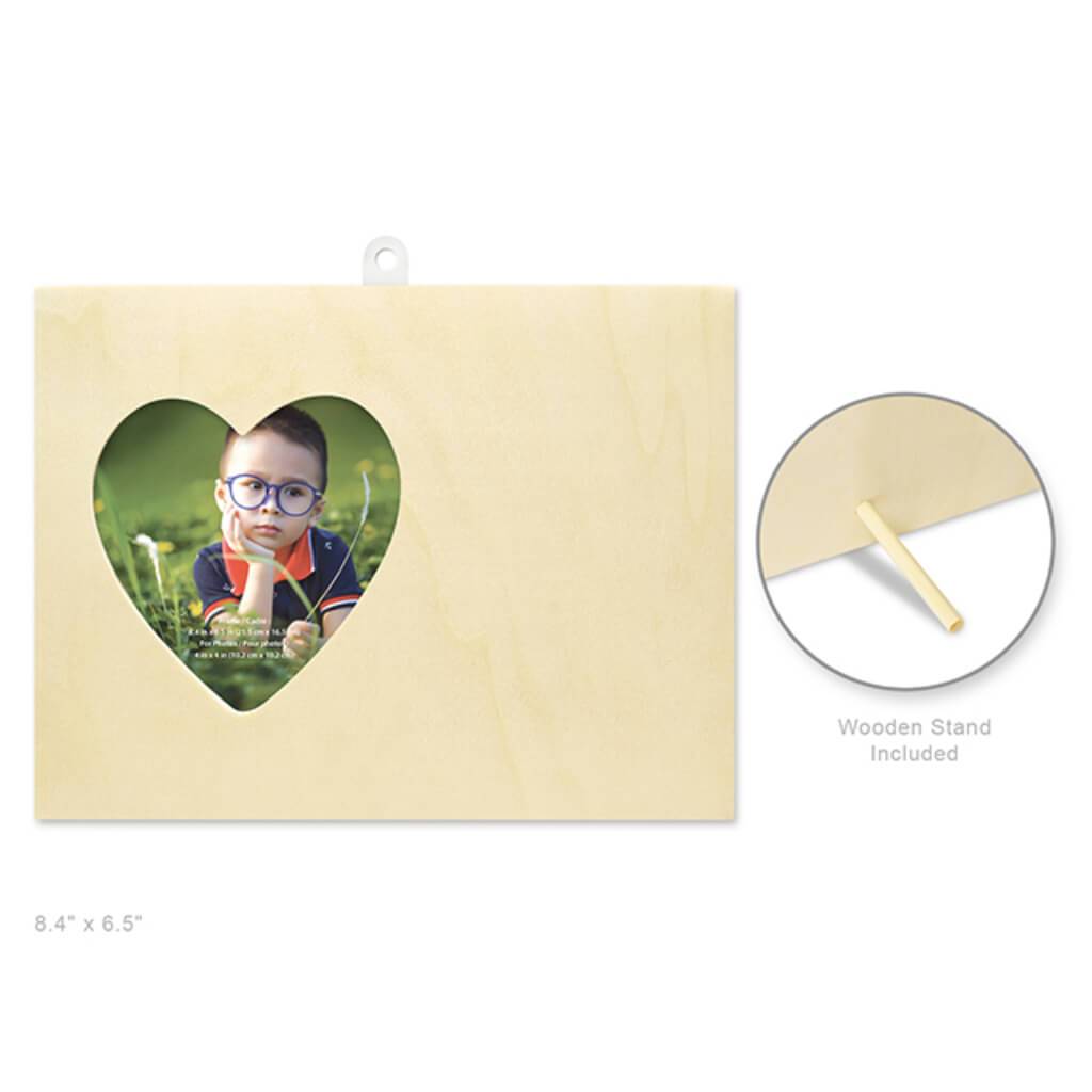 NATURAL DIY PHOTO FRAME SMALL HEART FRAME 8.38X6.44 
